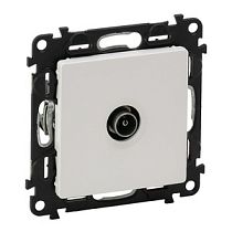 Розетка ТВ проходная 1.5дБ/14дБ 0-2400 МГц с лицевой панелью белая Valena LIFE DIY Legrand Розетка ТВ проходная 1.5дБ/14дБ 0-2400 МГц с лицевой панелью белая Valena LIFE DIY Legrand