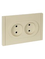 FORTE&PIANO Розетка 2-местная без заземления с защитными шторками безвинтовое крепление 10А FP425 ваниль IEK
