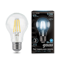 Лампа светодиодная Gauss Filament A60 E27 10Вт 970lm 4100К