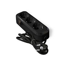 Удлинитель бытовой  Е-303 ПВС 3*1 3 гнезда с заземлением 3м черный UNIVERSAL