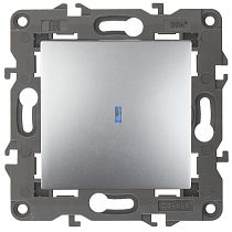 Выключатель ЭРА Elegance 14-1102-03 10А 250В алюминий одноклавишный с подсветкой