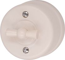 Выключатель  двухклавишный поворотный серия "ЛИЗЕТТА" пластик цвет Песочное золото Bironi