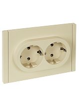 FORTE&PIANO Розетка 2-местная с заземлением без защитных шторок безвинтовое крепление 16А FP424 ваниль IEK