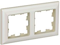Рамка BRITE двухместная РУ-2-Бр бежевый/жемчужный  IEK