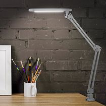 Настольный светильник, светодиодный ЭРА NLED-441-7W-S на струбцине, серебро Настольный светильник, светодиодный ЭРА NLED-441-7W-S на струбцине, серебро