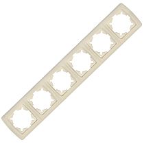 "Маргарита" Рамка 6-ти местная горизонтальная сл.кость (ivory)