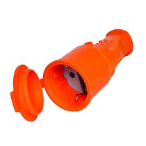 Штепсельный разъем с заглушкой однофазный (каучук) оранж.