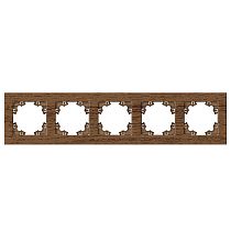 Рамка пятиместная горизонтальная UNIVERSAL серия "Афина" венге (еврослот)