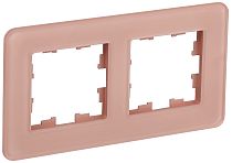 Рамка BRITE двухместная РУ-2-2-Бр стекло дымчатый RE  IEK