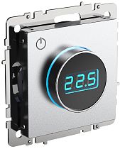 BRITE Термостат электронный с индикацией ТС10-1-БрА алюминий  IEK