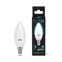 Лампа Gauss Свеча 9.5W 950lm 6500К E14 LED 1/10/100 Лампа Gauss Свеча 9.5W 950lm 6500К E14 LED 1/10/100