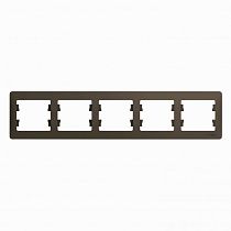 Glossa Шоколад Рамка 5 постовая, горизонтальная Systeme Electric (Schneider Electric)