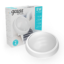 Светильник светодиодный ЖКХ Gauss IP54 d176х76мм 8Вт 670lm 4000K BASIC круглый