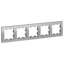 AtlasDesign Алюминий Рамка 5 постовая универсальная Systeme Electric (Schneider Electric)