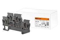 Зажим двухуровневый клеммный безвинтовой (ДЗКБ) 2,5 мм2 31А серый  TDM