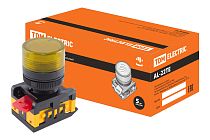 Лампа AL-22TE сигнальная d22мм желтый неон/230В цилиндр  TDM