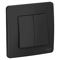 Blanca скрытая установка Антрацит Выключатель 2 клавишный , 10А Systeme Electric (Schneider Electric)