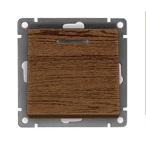 Выключатель одноклавишный с подсветкой UNIVERSAL серия "Афина ", скрытой установки, 10А, 220В, венге (еврослот)