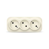 Розетка UNIVersal IONICH 1450 слоновая кость тройная без заземления
