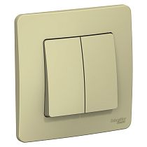 Blanca скрытая установка Бежевый Выключатель 2 клавишный (cх.5), 10А Systeme Electric (Schneider Electric)