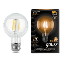 Лампа светодиодная Gauss Filament G95 E27 6Вт 630lm 2700K