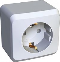 ЭТЮД открытая установка Белый Розетка одинарная с заземлением со шторками Systeme Electric (Schneider Electric) ЭТЮД открытая установка Белый Розетка одинарная с заземлением со шторками Systeme Electric (Schneider Electric)