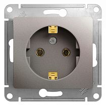 Glossa Платина Розетка с заземлением Systeme Electric (Schneider Electric)