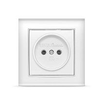 Розетка одноместная серия "Бриллиант" б/з, с/у, 16А, 220В, белая (еврослот) UNIVERSAL