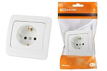 Розетка 2П+З 16А белая "Валдай"  TDM