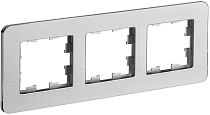 Рамка BRITE трехместная РУ-3-1-Бр металл алюминий RE  IEK