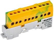 TEKFOR Шина PE "земля" изолированная на универсальном держателе 6х9-10-ЖЗ IEK