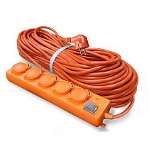 Удлинитель У10-026 IP44 ПВС 3*1,5 5 гнезд с защитной крышкой, выключатель с индикацией 10м UNIVERSAL