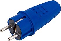 Вилка UNIVERSAL прямая c/з каучук 16А 250В IP44 (еврослот) синий.