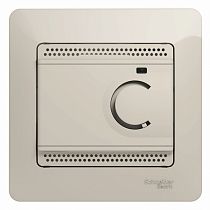 Glossa Молочный Регулятор теплого пола с датчиком (в сборе с рамкой) Systeme Electric (Schneider Electric)