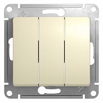 Glossa Бежевый Выключатель 3 клавишный , сх.3, 10АХ Systeme Electric (Schneider Electric)