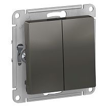 AtlasDesign Сталь Переключатель 2 клавишный. сх.6, 10АХ Systeme Electric (Schneider Electric)