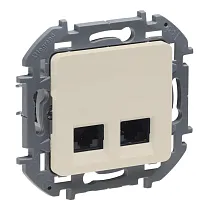 Двойная розетка RJ 45 категория 6 UTP слоновая кость INSPIRIA Двойная розетка RJ 45 категория 6 UTP слоновая кость INSPIRIA