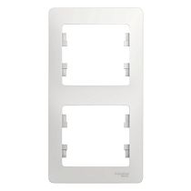 Glossa Белый Рамка 2 постовая, вертикальная Systeme Electric (Schneider Electric)