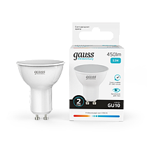Лампа светодиодная Gauss Elementary MR16 GU10 5,5Вт 450lm 4100К Лампа светодиодная Gauss Elementary MR16 GU10 5,5Вт 450lm 4100К
