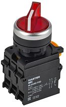 Переключатель с подсветкой на 2 положения 1NO+1NC красный MASTER IEK