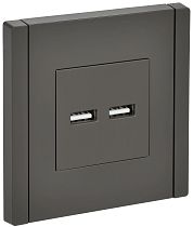 FORTE&PIANO Розетка USB A+A 3,1А FP349 серый IEK