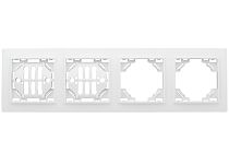 Минск Рамка 4-местная горизонтальная белая EKF  Basic