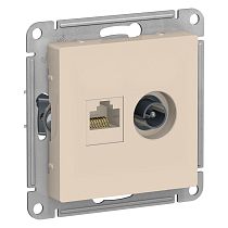 AtlasDesign Бежевый Розетка TV+RJ45 кат.5E Systeme Electric (Schneider Electric)