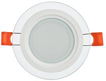 LIGHTING Светильник светодиодный ДВО 1620 со стеклом круг 6Вт 3000К IP20  IEK