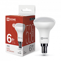 Лампа светодиодная LED-R50-VC 6Вт 230В Е14 4000К 530Лм IN HOME Лампа светодиодная LED-R50-VC 6Вт 230В Е14 4000К 530Лм IN HOME