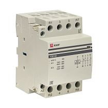 Контактор модульный КМ 63А 2NО+2NC (3 мод.) EKF PROxima Контактор модульный КМ 63А 2NО+2NC (3 мод.) EKF PROxima