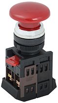 Кнопка AEА-22 "Грибок" красный d22мм 1з+1р  IEK
