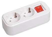 Колодка удлинителя двухместная К02В с выключателем 2P+PE 16А/250В CLASSIC  IEK