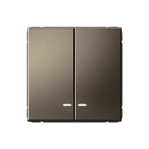 ArtGallery Сталь Выключатель двухклавишный, с подсветкой, сх.5а, 10АХ, механизм Systeme Electric (Schneider Electric)