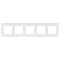 Рамка для розеток и выключателей ЭРА Серия 12 12-5105-01 на 5 постов, Сатин, белый